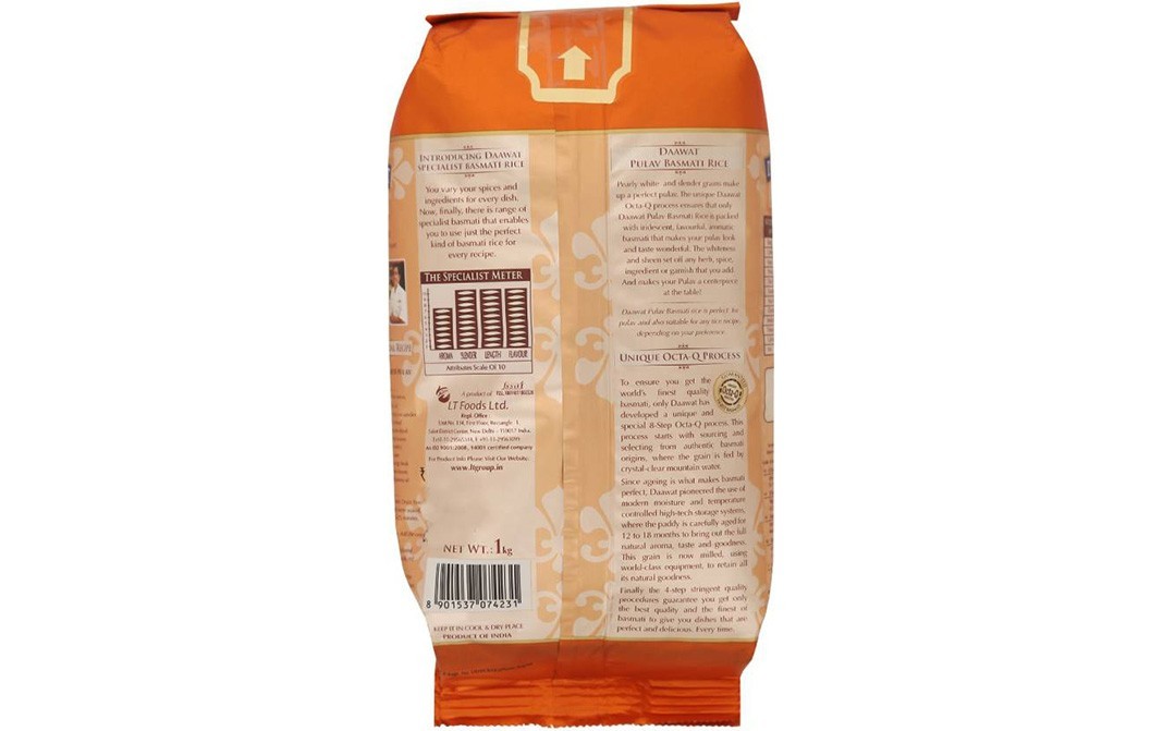 Daawat Pulav Basmati Rice    Pack  1 kilogram